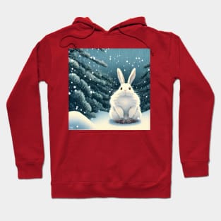 Angora Rabbit Flemish Giant Bunny in the Christmas Party Hoodie